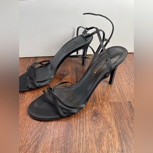 Ann Taylor black strappy formal heels - size 10